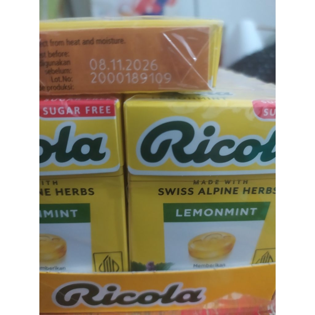 permen ricola lemon mint 40 gram