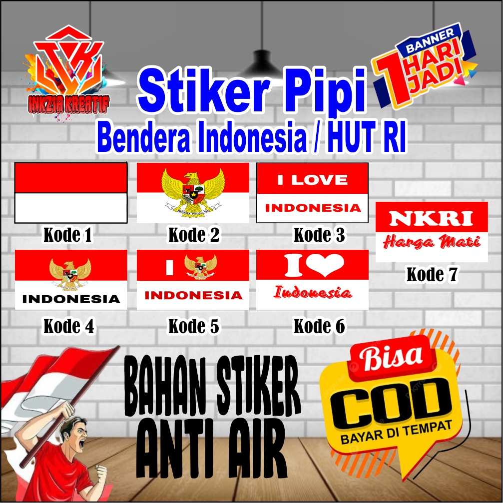 

Stiker pipi merah putih stiker bendera merah putih stiker kemerdekaan karnaval HUT RI