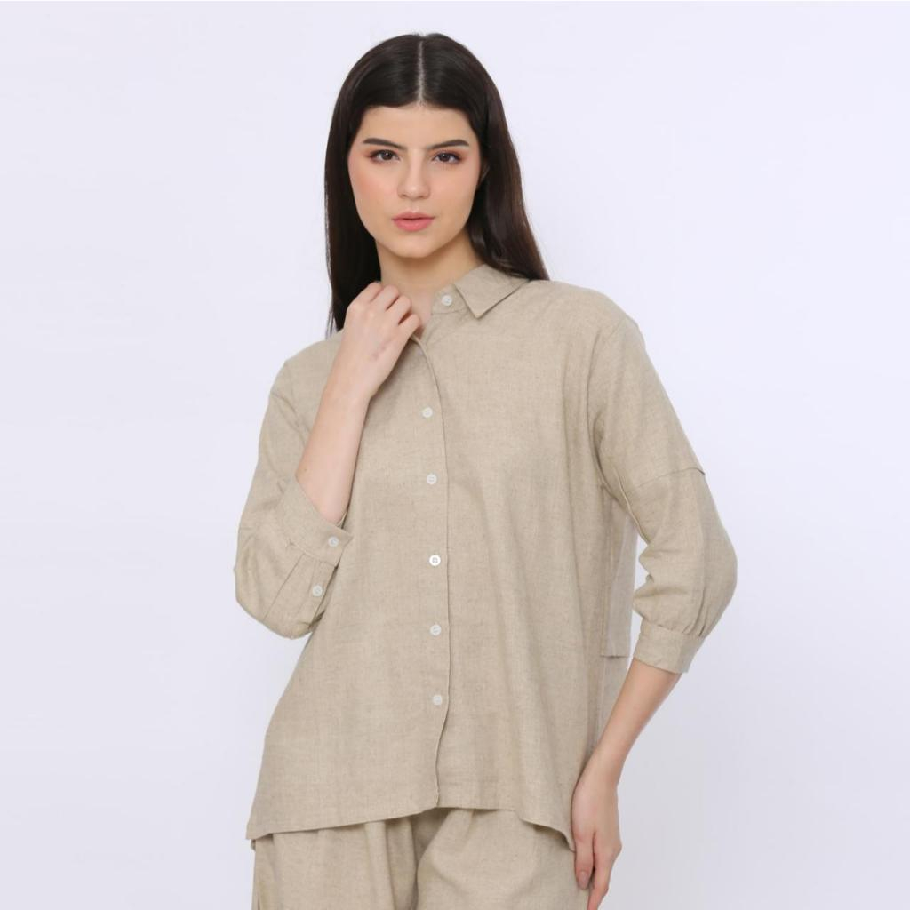 ONE SET ATASAN DAN BAWAHAN KULOT POLOS BAHAN KATUN LINEN PREMIUM/ATASAN BAJU MUSLIM PO[OS/CELANA KUL