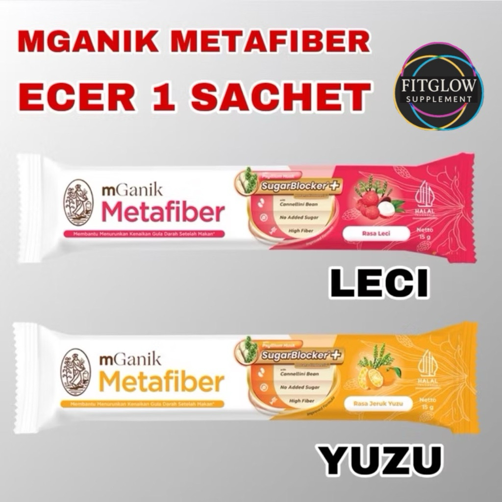 

(ECER 1 SACHET) mGanik Metafiber SUGAR BLOCKER+ Cocopandan Yuzu Travel Size Meta Fiber Obat Gula Darah Diabetes BPOM HALAL