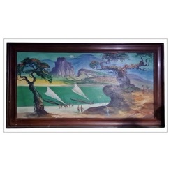 Lukisan Landscape Danau Karya Hendra Gunawan KW 1975