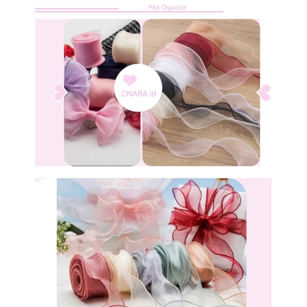 

[1 Meter] Pita Organza 4 cm per meter !! grosir murah eceran
