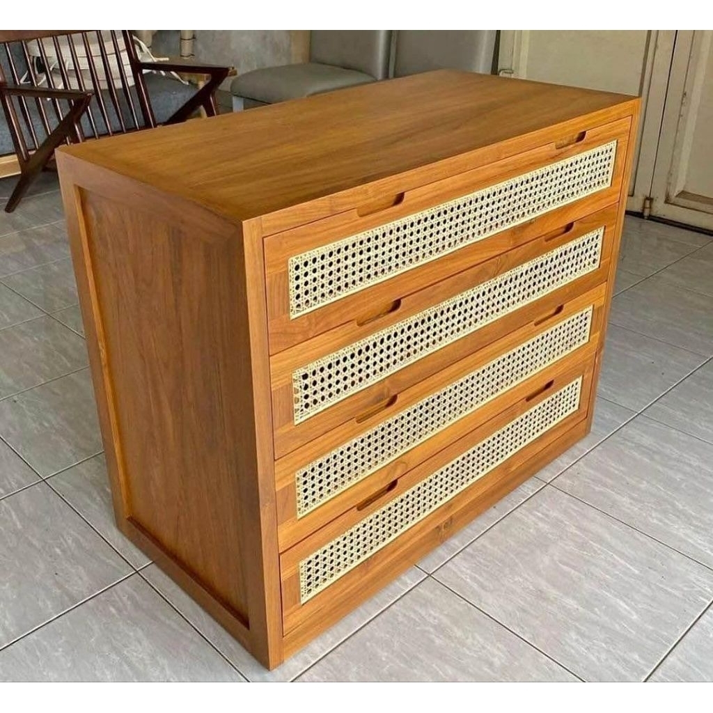 NAKAS LACI RETRO ROTAN FURNITURE JATI | BADSIDE TABLE ROTAN BUFET LACI ROTAN FURNITURE JATI JEPARA |