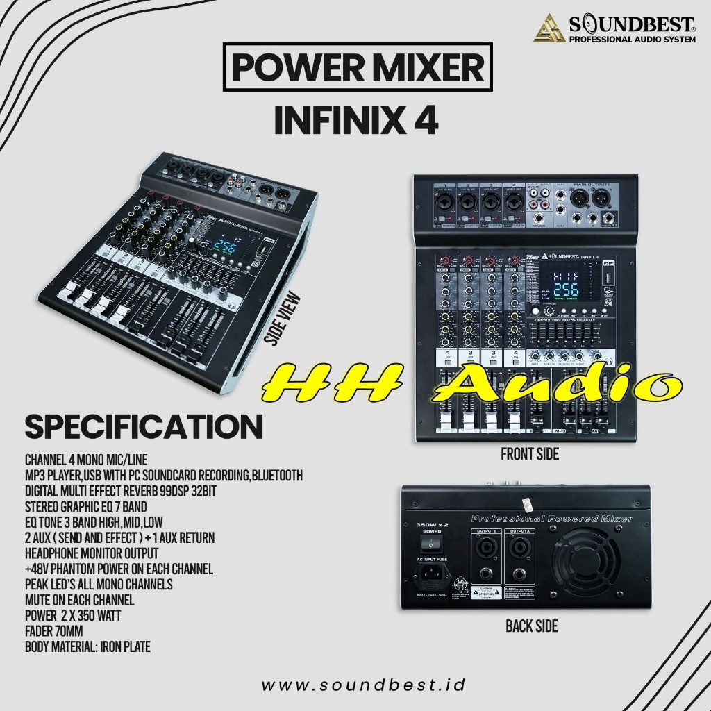 POWER MIXER INFINIX 4 / INFINIX-4 SOUNDBEST AUDIO 4 CHANNEL