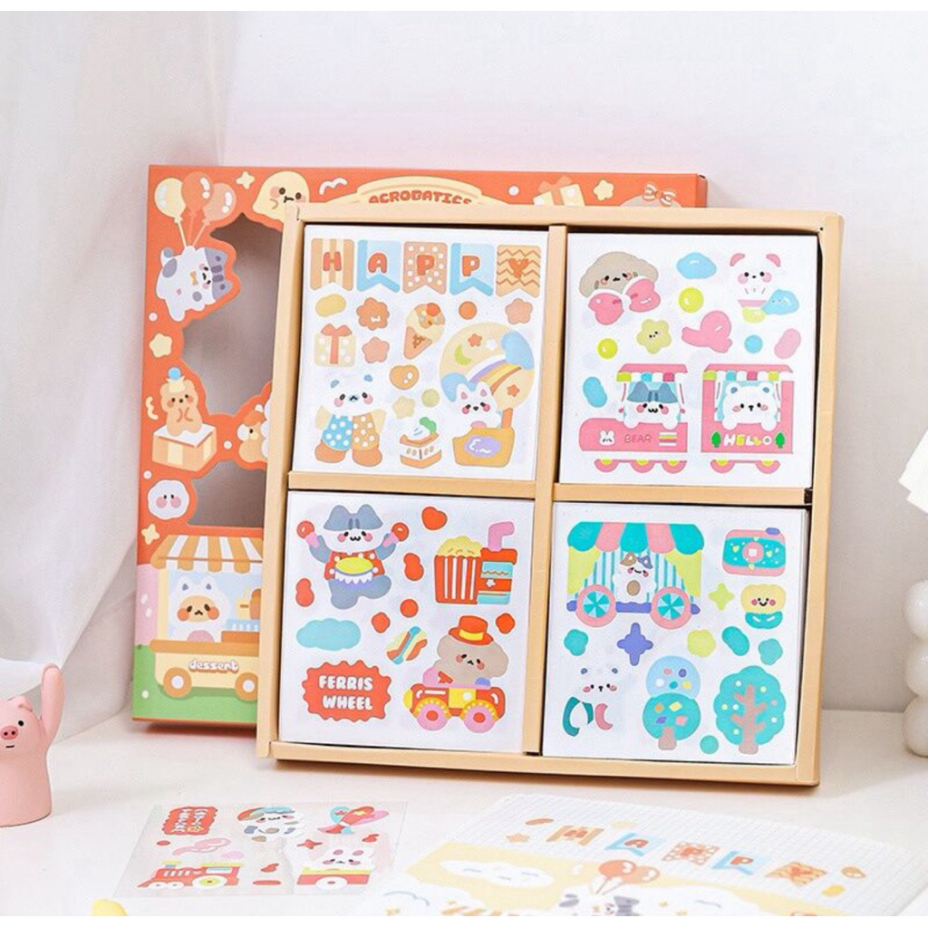 

100 LEMBAR ACROBATICS Sticker Aesthetic PVC Dekor Tumbler/Binder/Diary/Case HP/Scrapbook/BUJO Acrobatics