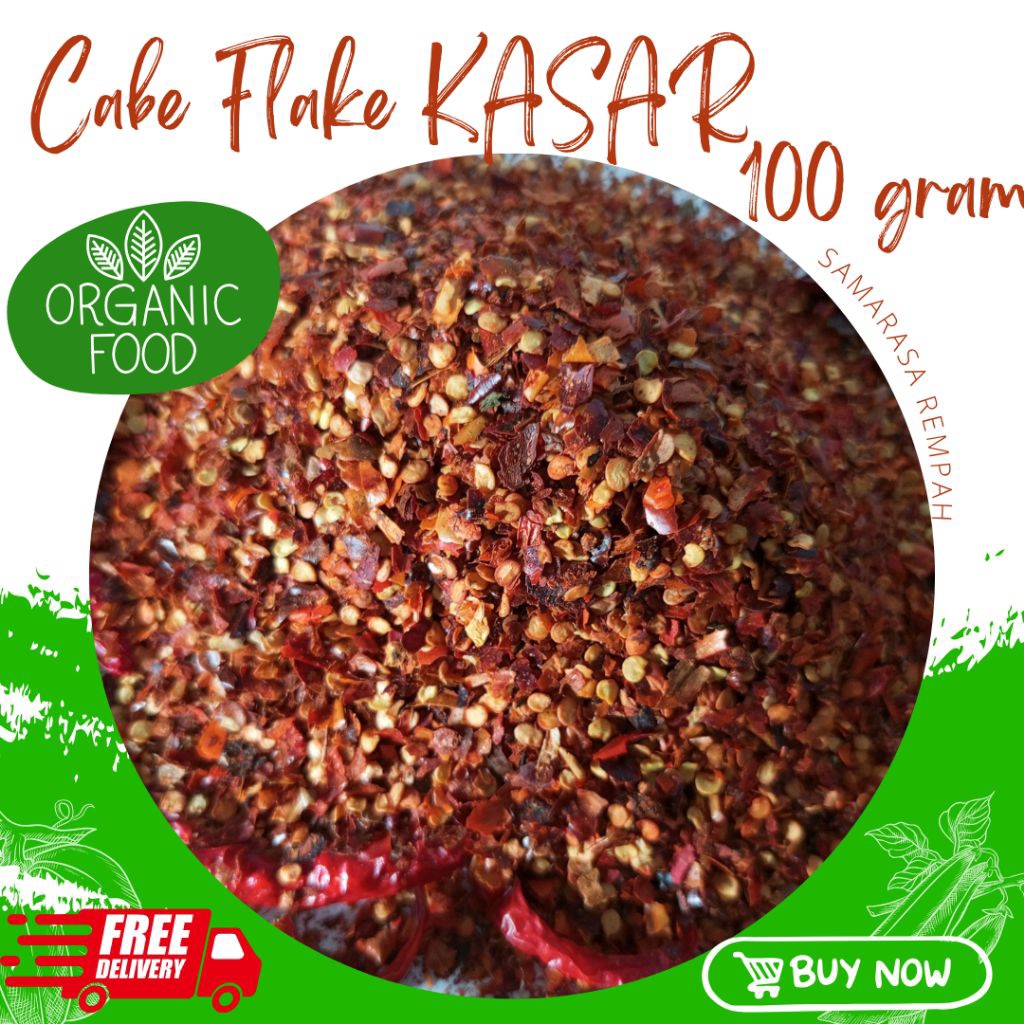 

CHILI FLAKE CABE KASAR BUBUK CHILI OIL EKONOMIS 1000 GRAM
