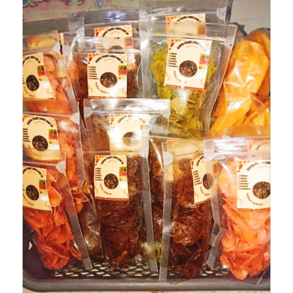 

keripik pisang lumer aneka rasa satu bal campur