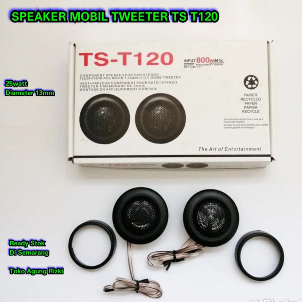 SPEAKER MOBIL TWEETER TS T120 SPIKER CAR AUDIO SPEAKER MOBIL 25W TWITER PIONEER