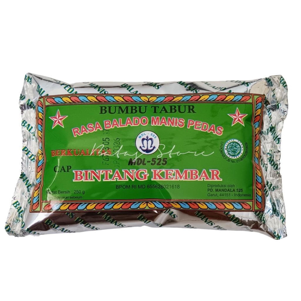 

Bumbu Tabur Rasa Balado Manis Pedas 250g Cap Bintang Kembar