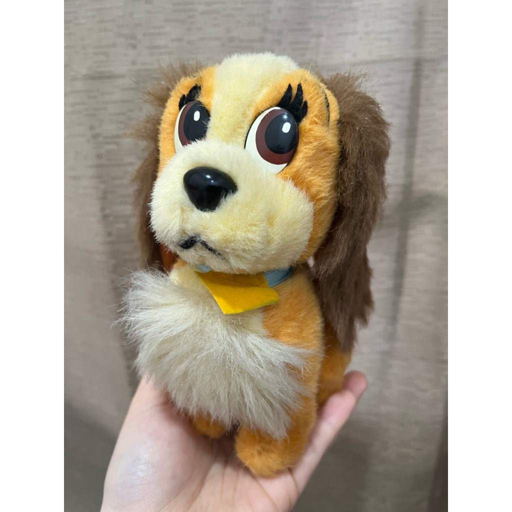 Boneka Lady and The Tramp Vintage Boneka Anjing Disney Lady jadul Lady Disney plushie Made in Korea 