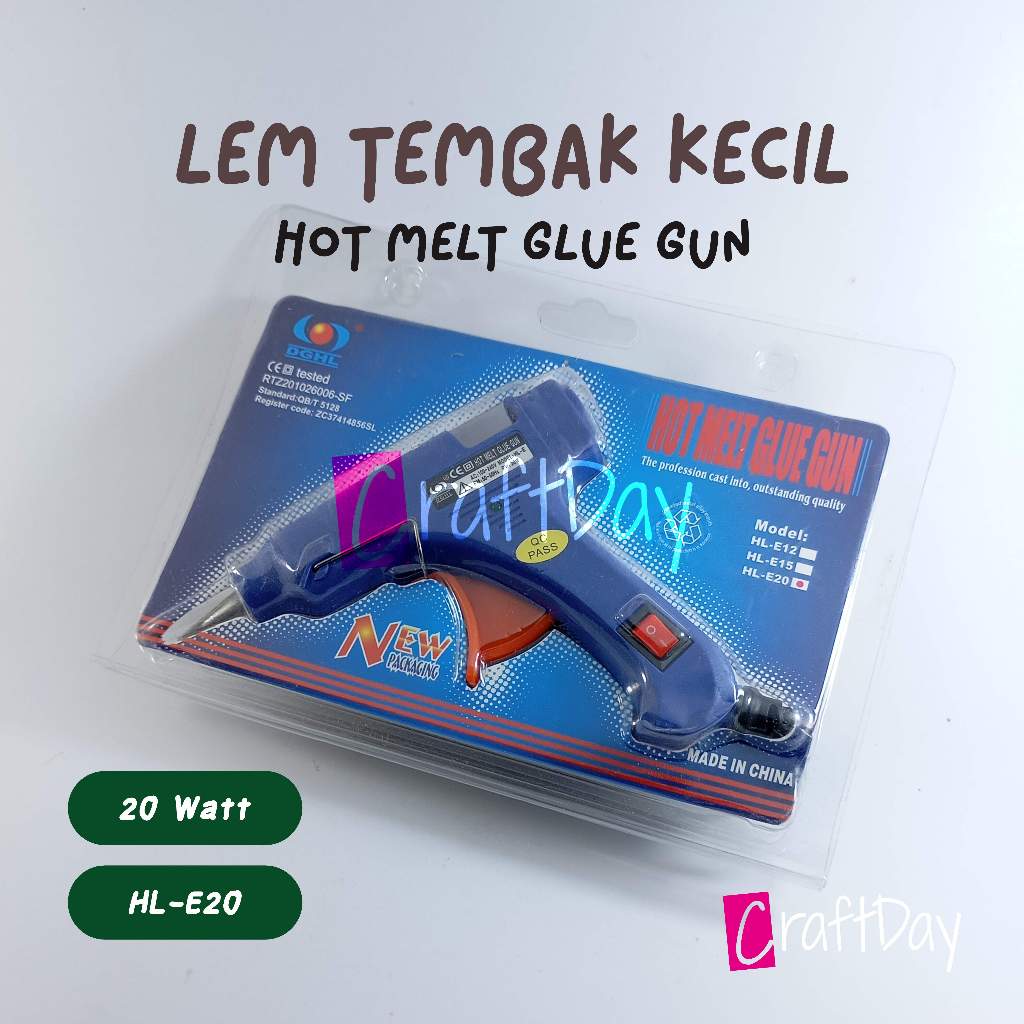 Hot Melt Glue Gun DGHL 20 Watt / Alat Tembak Lem Bakar Lilin Kecil Switch On-Off