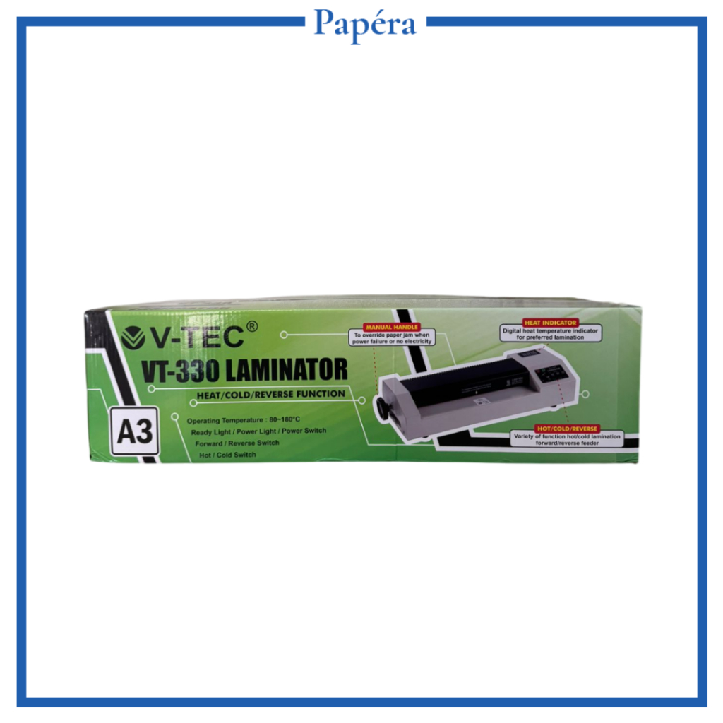 

VTEC Mesin Laminasi Laminating Panas Dingin Dokumen dan Kartu VT 330 Laminator