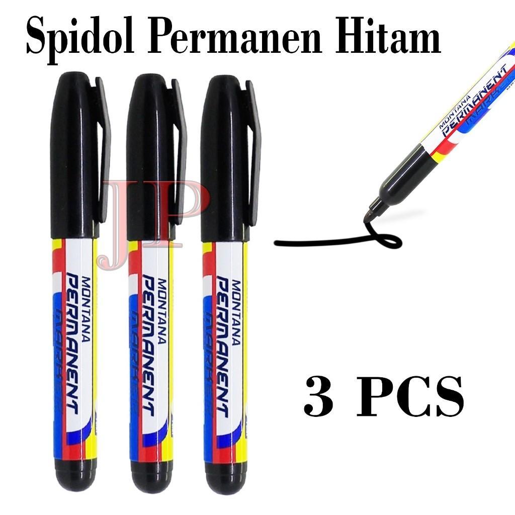 

3 PCS - Spidol Permanen Hitam Montana MP-11 / Spidol Permanent Marker Hitam - Bisa di isi ulang