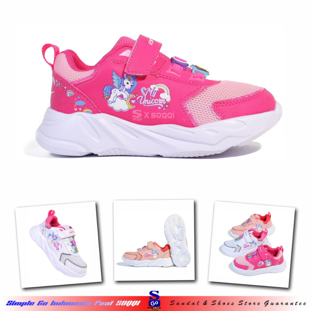 Ando Tyranno sepatu sekolah anak perempuan tk sd perekat sneakers anak cewek velcro ori Ando 29-32