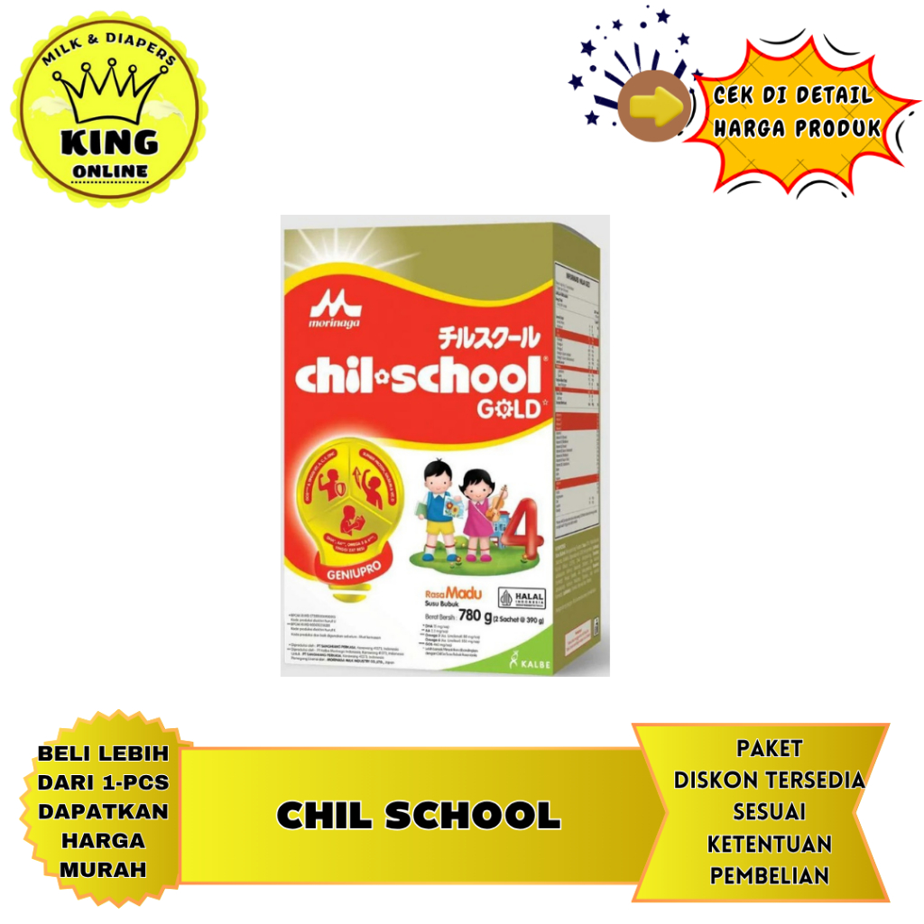 

Chil-School 4 Reguler 780gr Usia 4-12 Tahun Rasa Madu/Vanila/Coklat/Strawberry/king.online