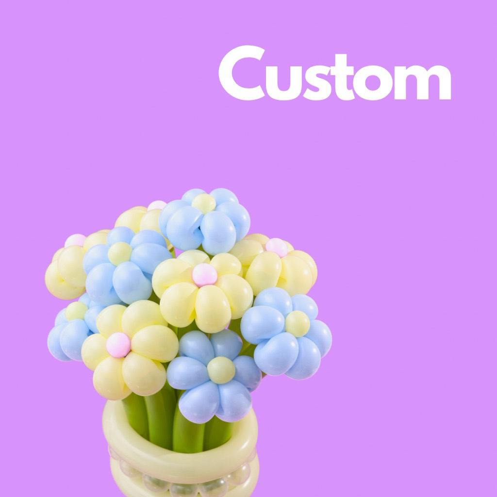 [custom] bunga balon / graduation kalloon 3 tangkai daisy + character
