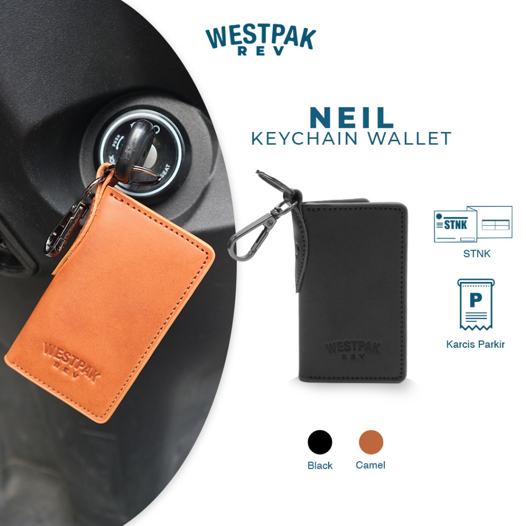 Keychain - Westpak REV Neil - Gantungan Kunci Kulit Motor Dompet STNK Pria Wanita
