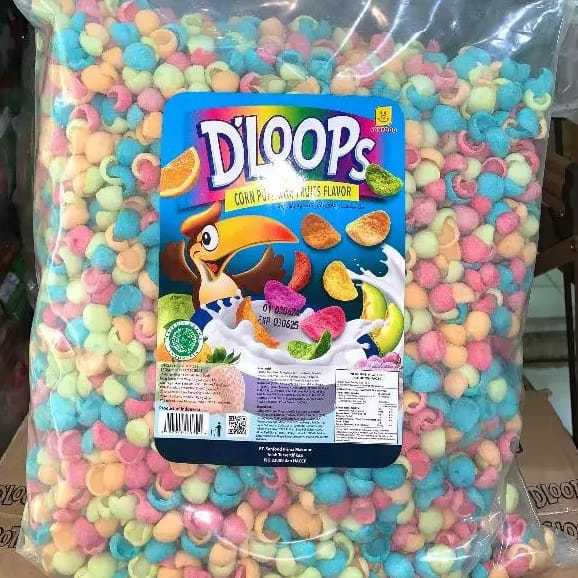 

Coco Crunch Rasa Fruty Snack Puff With Fruits Flavor 1Ball 1Kg Sereal D'Loops Rasa Buah Menu Sarapan