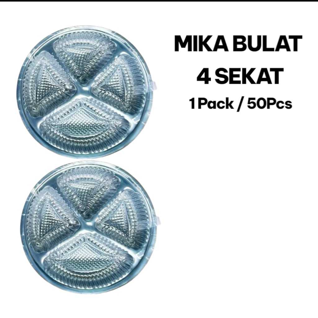 50PCS MIKA SEKAT 4 BULAT / MIKA BULAT SAMIR LAUK