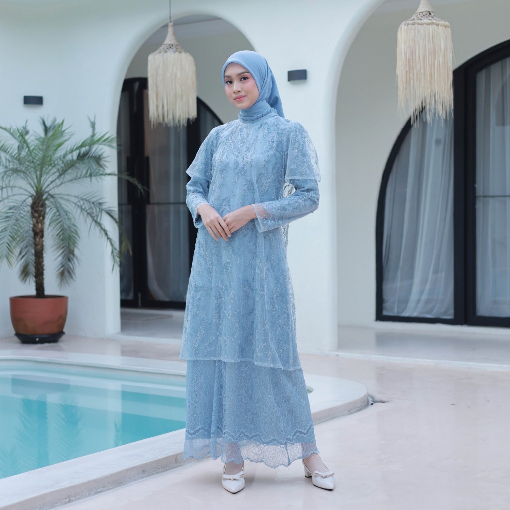 ESMEE LUXE Dress Vol. 2 Gamis D-387 VIF T Nesty Collection - Gamis Muslimah Wudhu Friendly, Busui Fr