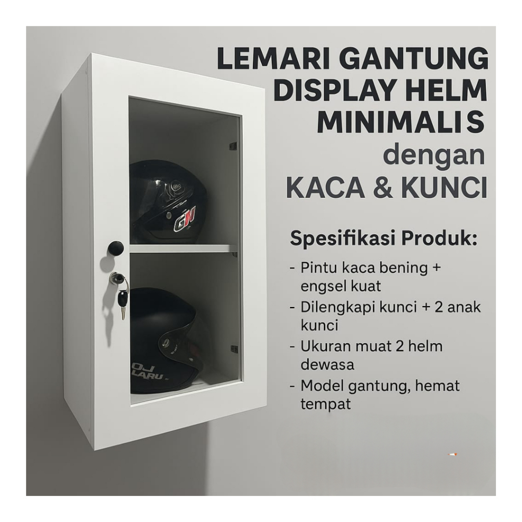 Lemari, lemari helm,rak,rakhelm,helm,minimalis,lemari gantung,lemari helm gantung,tas helm