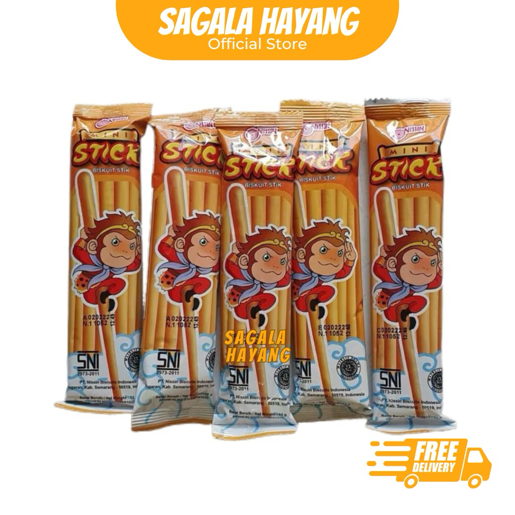 

( SAGALA HAYANG ) 1 Pack isi 10pcs Nissin Mini Stick Kera - 13gram