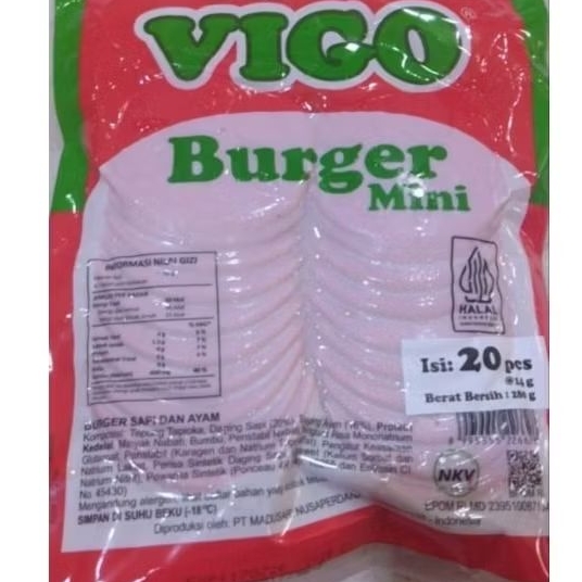 

Vigo burger sapi dan ayam mini 280 g
