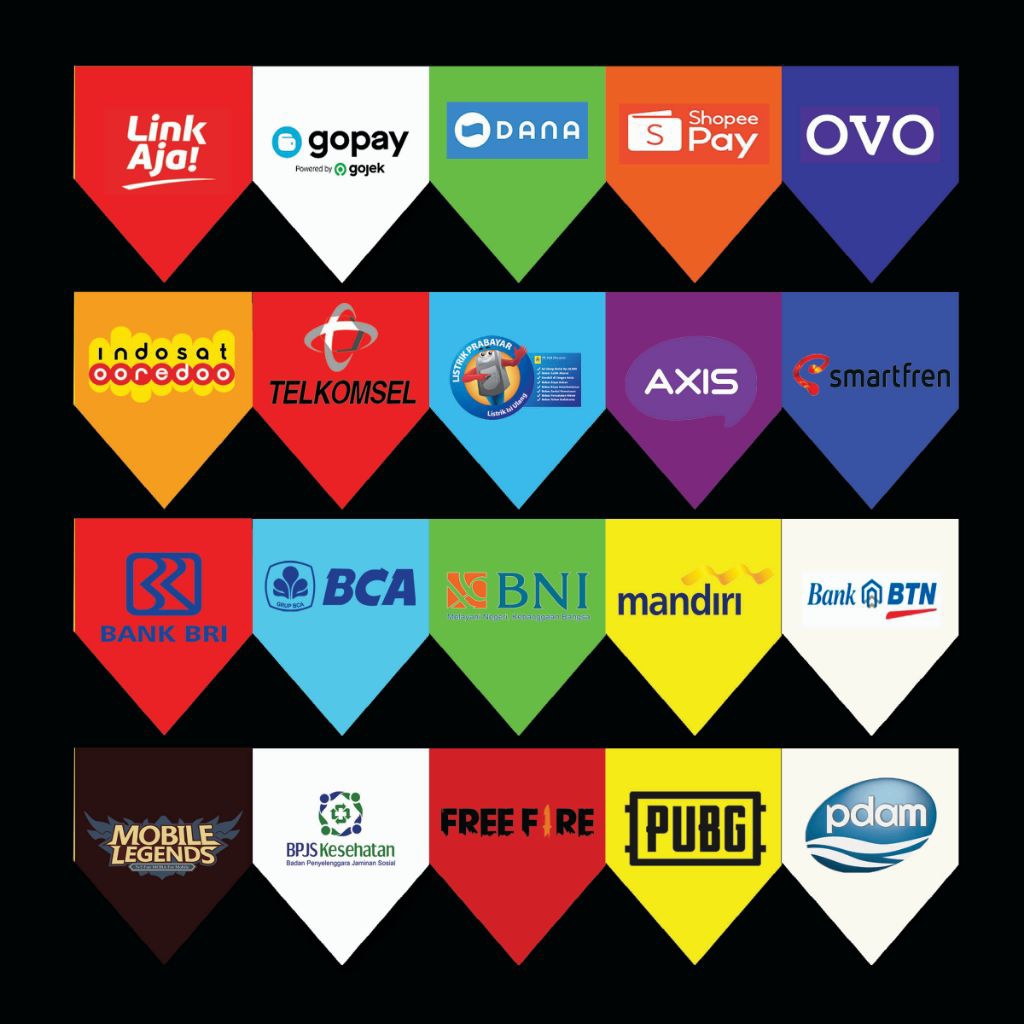 BANNER SPANDUK KONTER RENDA BENDERA GANTUNGAN FLAG CHAIN