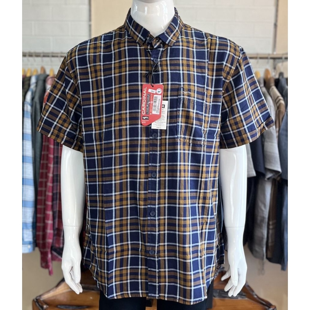 KEMEJA PRIA CARDINAL JEANS JUMBO / BIG SIZE LENGAN PENDEK ORIGINAL
