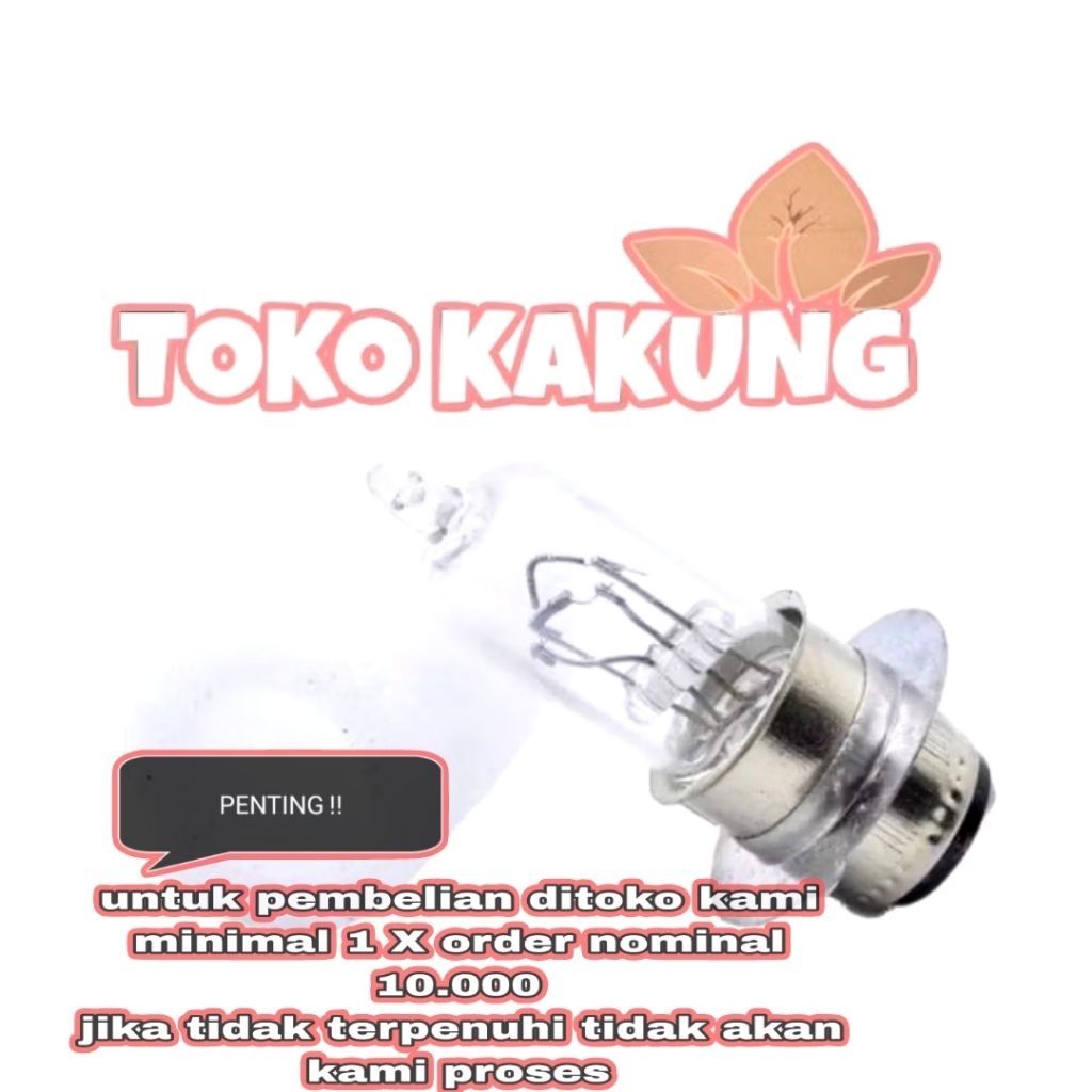 Bohlam Lampu Halogen 12 Volt 35 Watt 12v 35w Bolam Motor Bebek Matic H6 Depan