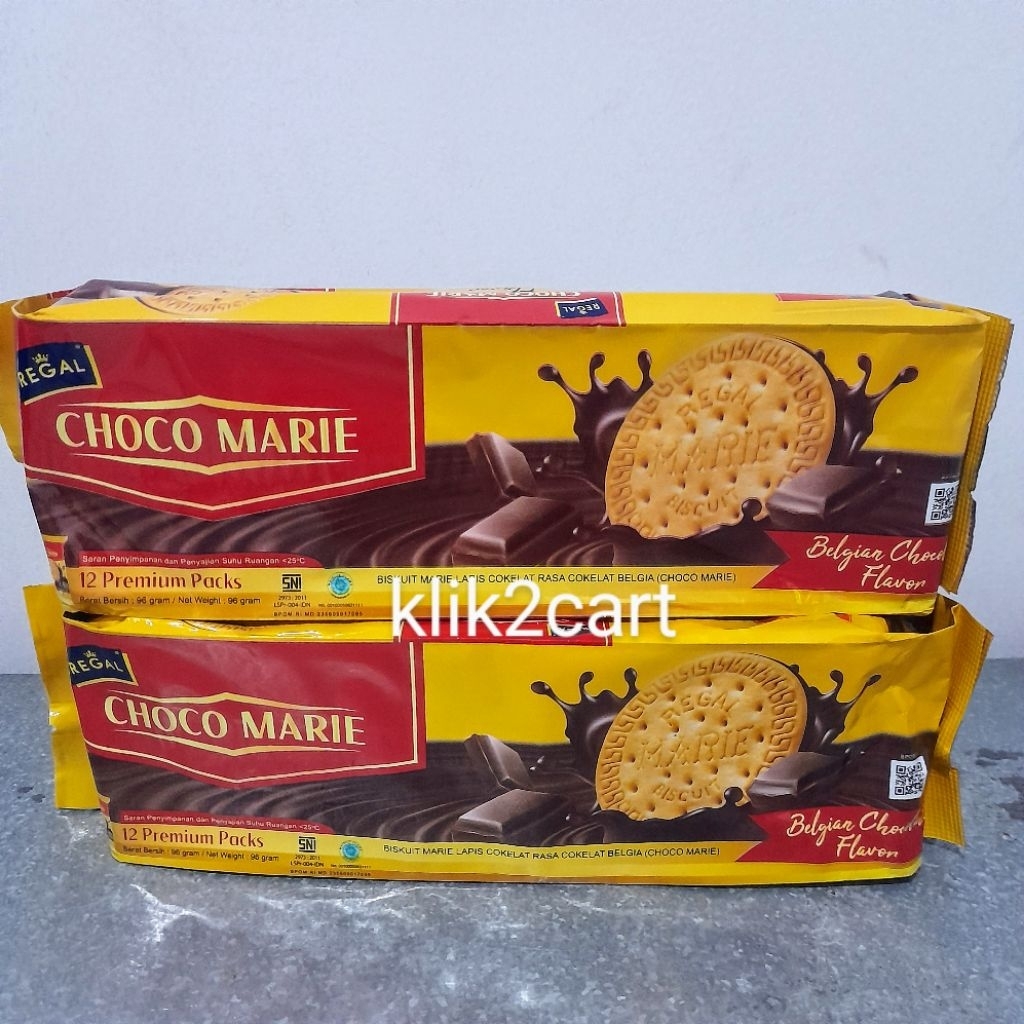 

Regal Choco Marie belgian chocolate flavor isi 12 packs / kue marie / regal biscuit