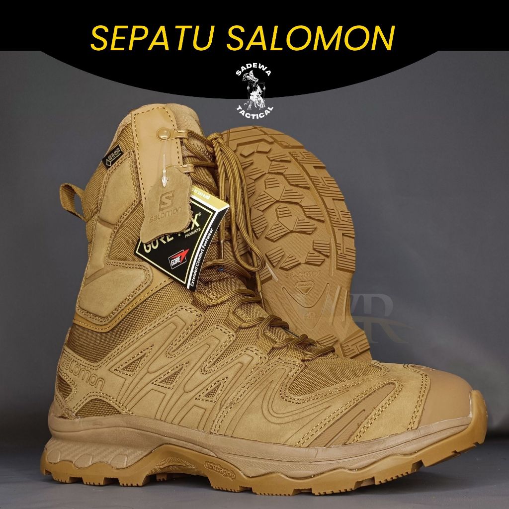Sepatu PDL Salomon 8 inch China / Sepatu Tactical Salomon XA Forces 8 / Sepatu Salomon Cream