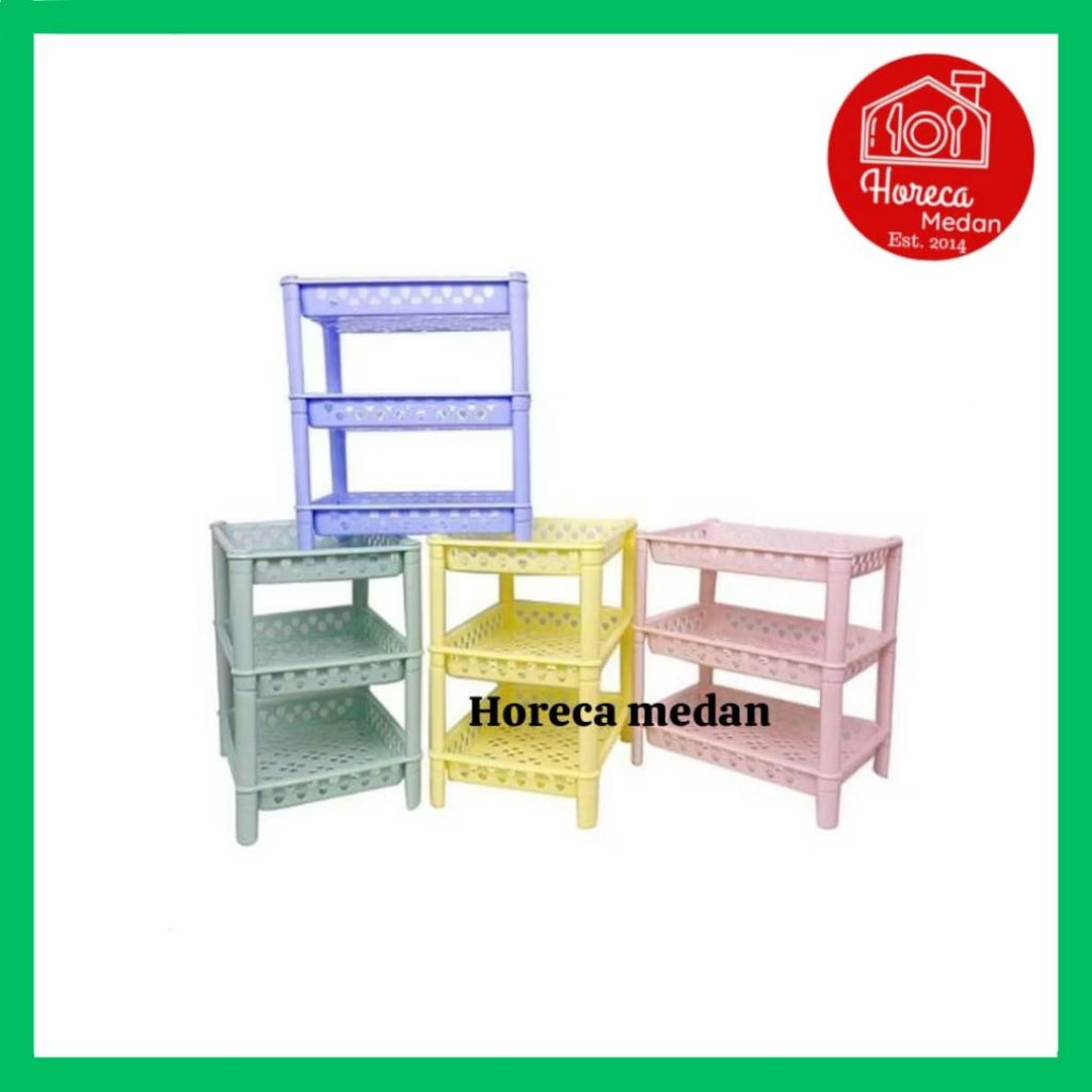 Keranjang tingkat atau rak serbaguna susun 3 plastik