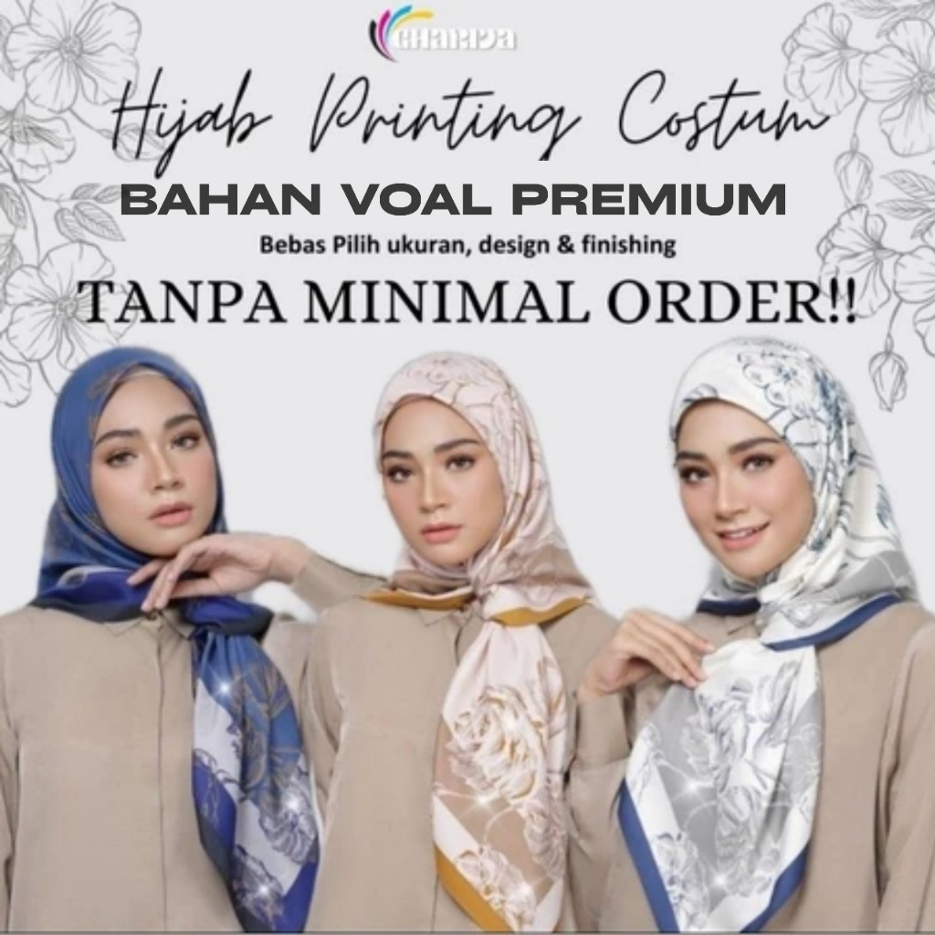 Hijab Custom nama dan desain sendiri