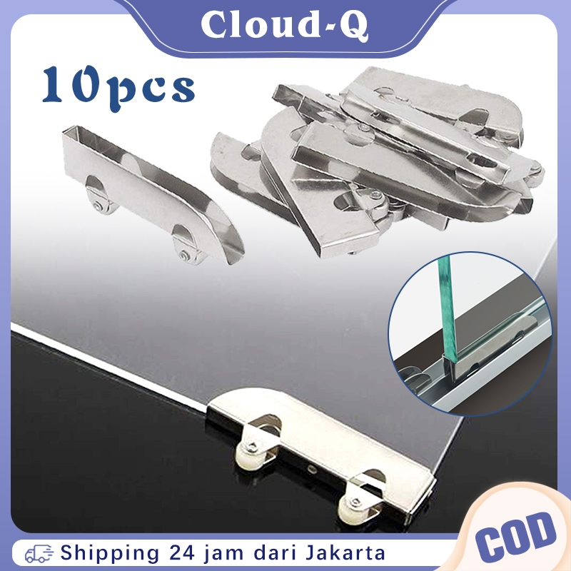 10 Pcs Kaca Pintu Geser Roda / Roda Pintu Lemari Geser / Penjepit Kaca Dinding