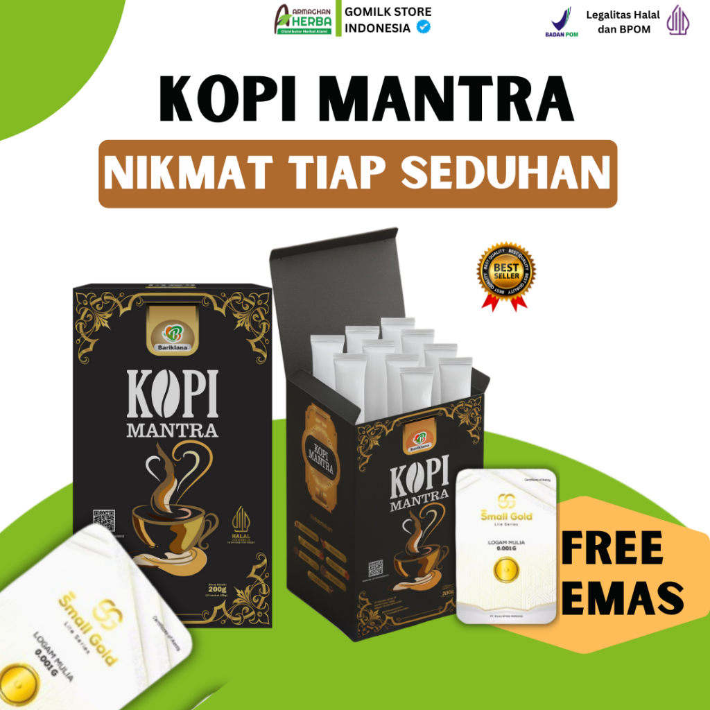 

[FREE EMAS] Kopi Mantra - Kopi Herbal Rempah Aman Untuk Asam Lambung dan Pencernaan 250gr Halal BPOM Baik untuk Vitalitas dan Kesehatan