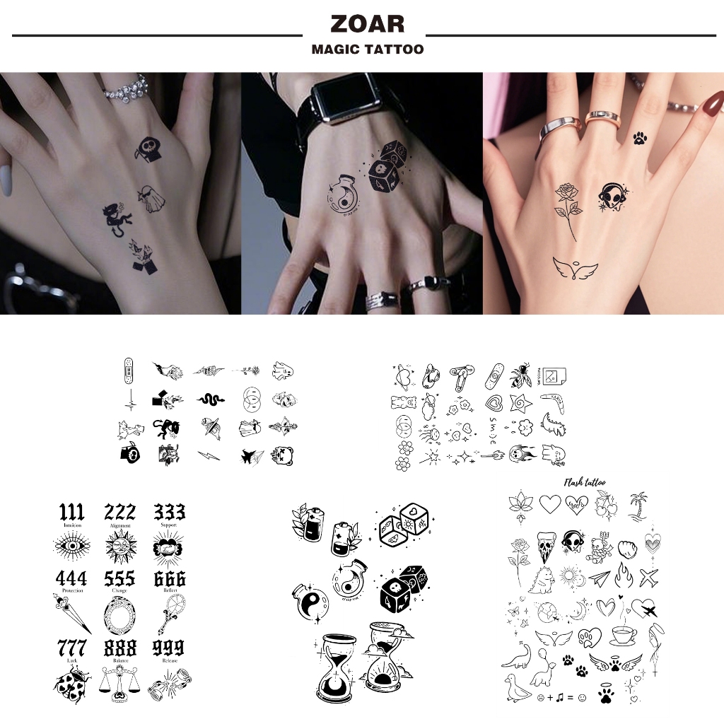 ZOAR Y70 Tato Temporer Tahan Lama Stiker Tato Semi Permanen untuk Pria dan Wanita