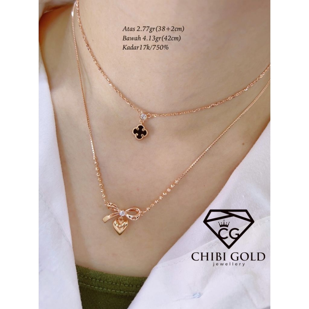 CHIBI LOKASARI - Kalung pita love 750 kadar 17K - chibigold