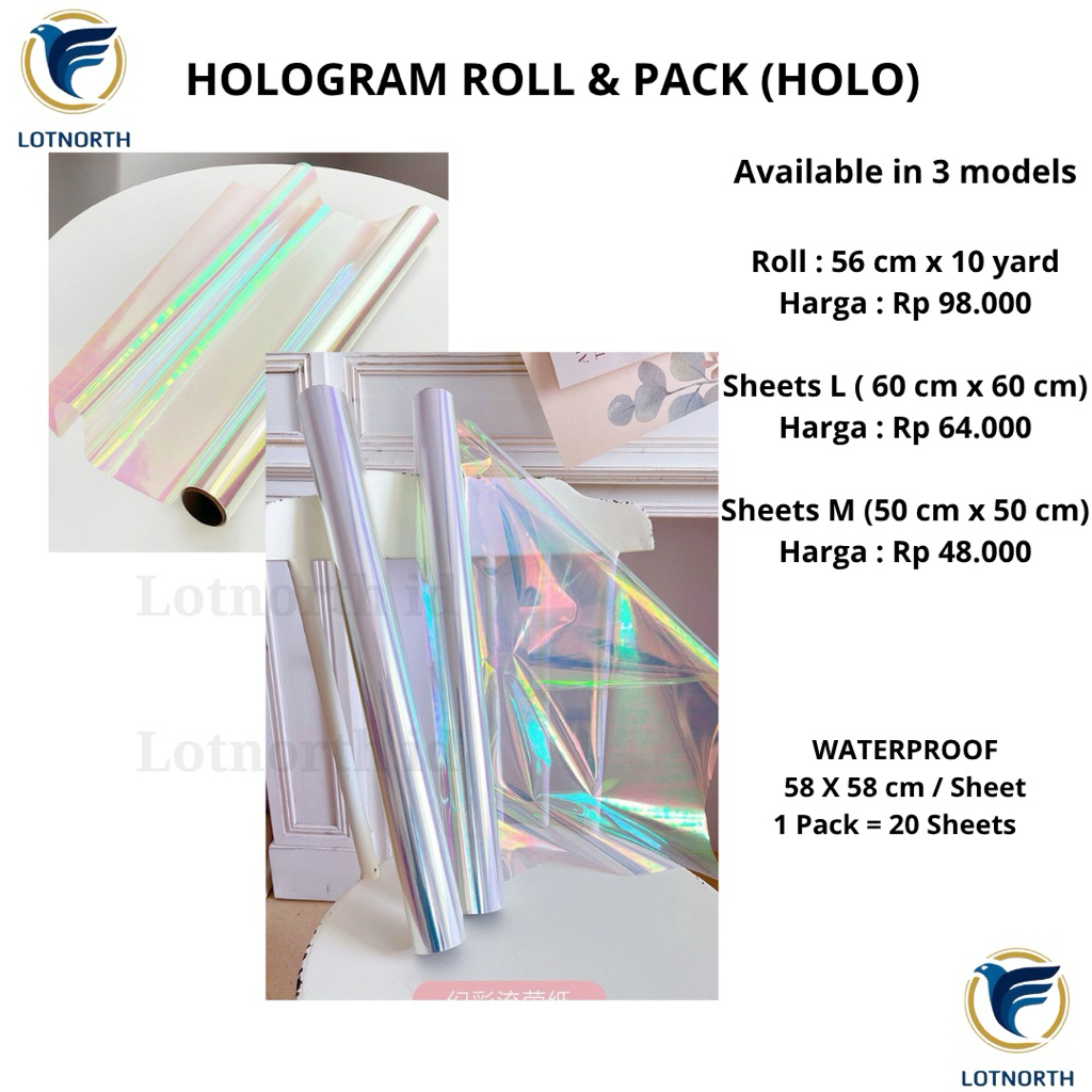 

[1 pack] HOLO / Kertas Buket Bunga / Wrapping Paper Cellophane / Hologram Roll & Pack / Kertas Buket Model Holograsi Kilat/ Flower Paper Craft / Kertas Celopen / Plastik Bunga