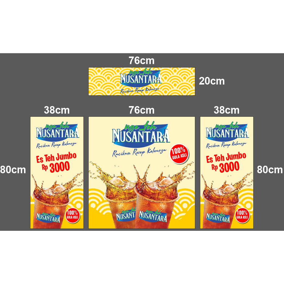 custom banner rombong / booth es teh nusantara