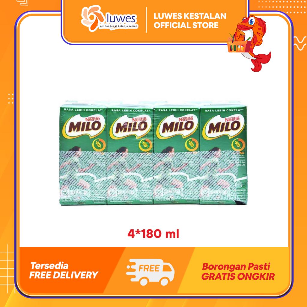 

(1 Pack Isi 4pcs) Milo Susu UHT 180ml Memiliki Memiliki Kandungan Vitamin B, C & Kalsium