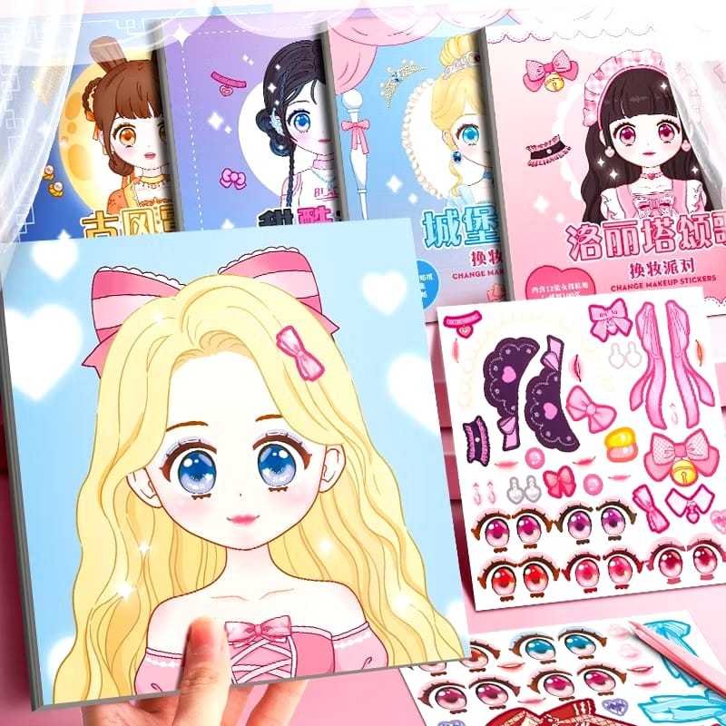 

Buku Stiker DIY Change Makeup Keterampilan Dekorasi Lucu