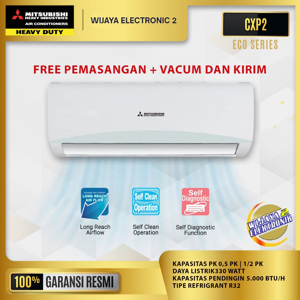 Ac Mitsubishi SRK-05CXP + PASANG DAN ANTAR - Mitsubishi Split 1/2 PK SRK05CXP