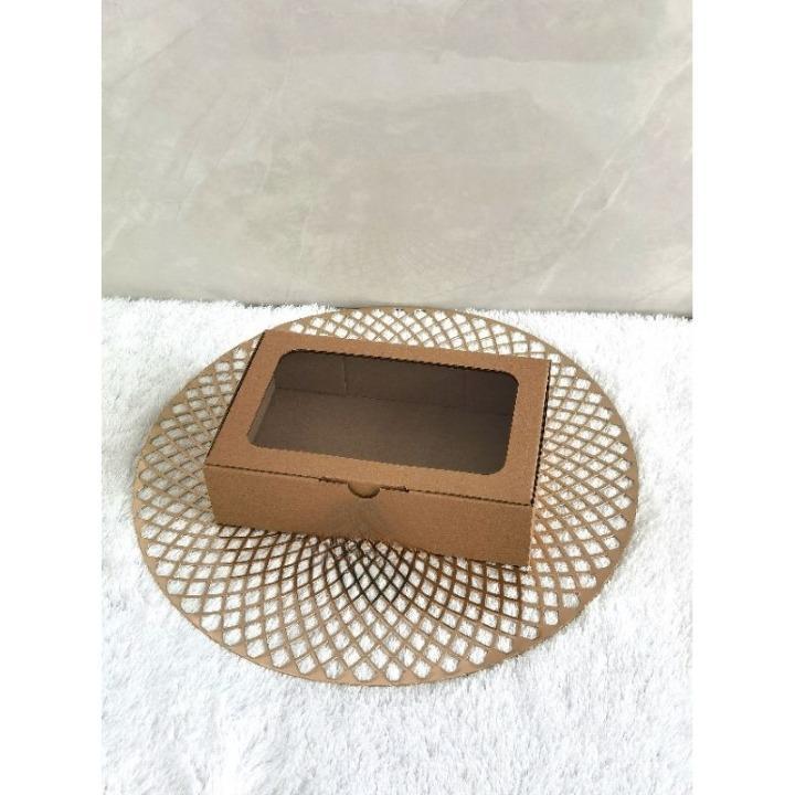 

(10 Pcs)Box Die Cut Kue 22x14x6cm Dus Hampers Packaging Coklat Polos Kotak Cake