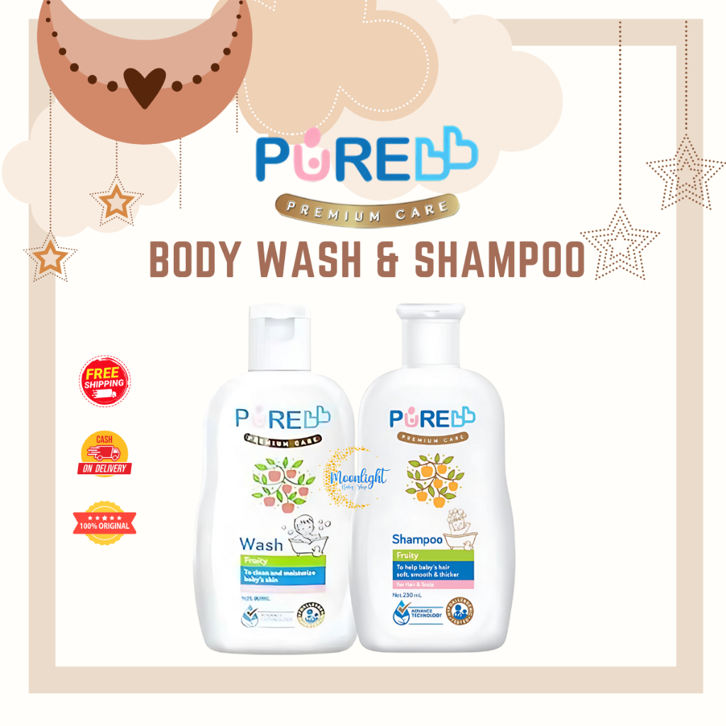 Pure Baby Pure BB Body Wash Shampoo 80ml - Sabun dan Sampo bayi Travel Size