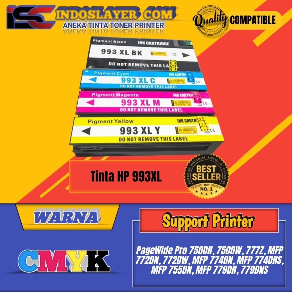 Tinta Cartridge Compatible HP 993XL 993 XL Printer PageWide Pro 750DN, 750DW, 777Z, MFP 772DN, 772DW