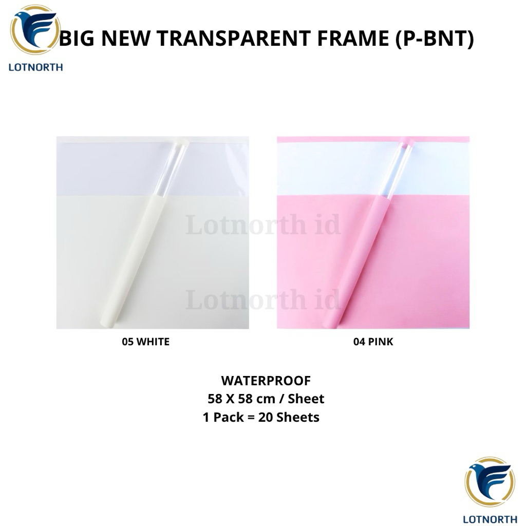 

[1 pack] P-BNTF / Kertas Buket Bunga / Wrapping Paper Cellophane / Big New Transparent Frame / Kertas Buket Frame Kaca Lis Bening Lis Warna/ Flower Paper Craft / Kertas Celopen / Plastik Bunga