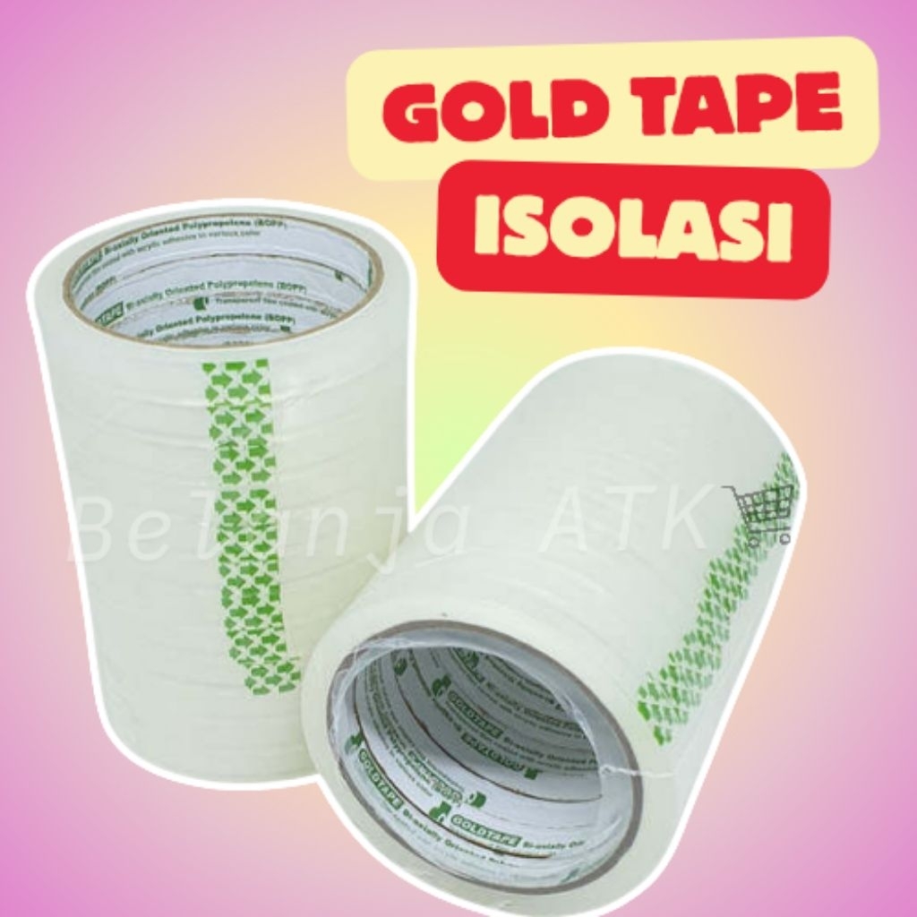 

[per slong] Solasi Bening Gold Tape 1 cm & 2 cm–Perekat Kuat & Jernih
