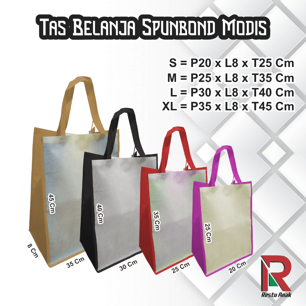 

Tas Belanja, dokumen Modis Jahit Benang / Tas Spunbond serbaguna Jahit Benang