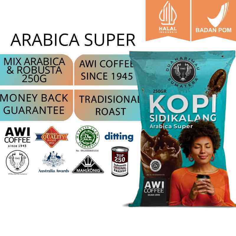

[oddsolshop] pekanbaru/Awi Coffee Kopi Sidikalang Super 250GR Instant Coffee Powder Bubuk Premium